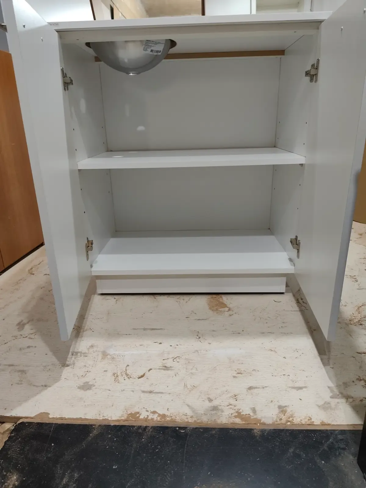 Mueble Bajo Mesada 1m – Estante y Bacha – Blanco
