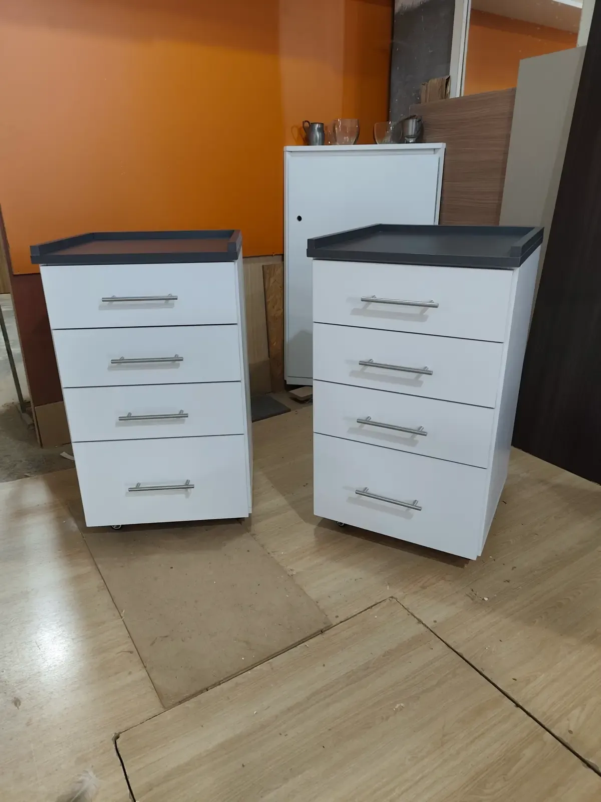 Mueble Rodante 45x45x60cm – Cajones con Guías Telescópicas y Bandeja – Blanco