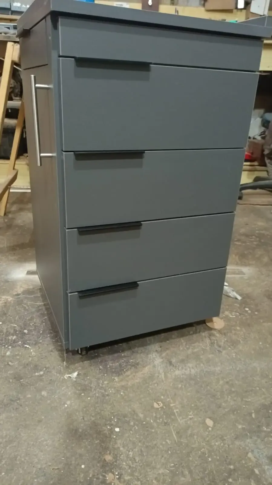 Cajonera 80cm – 6 Cajones con Guías Comunes – Gris