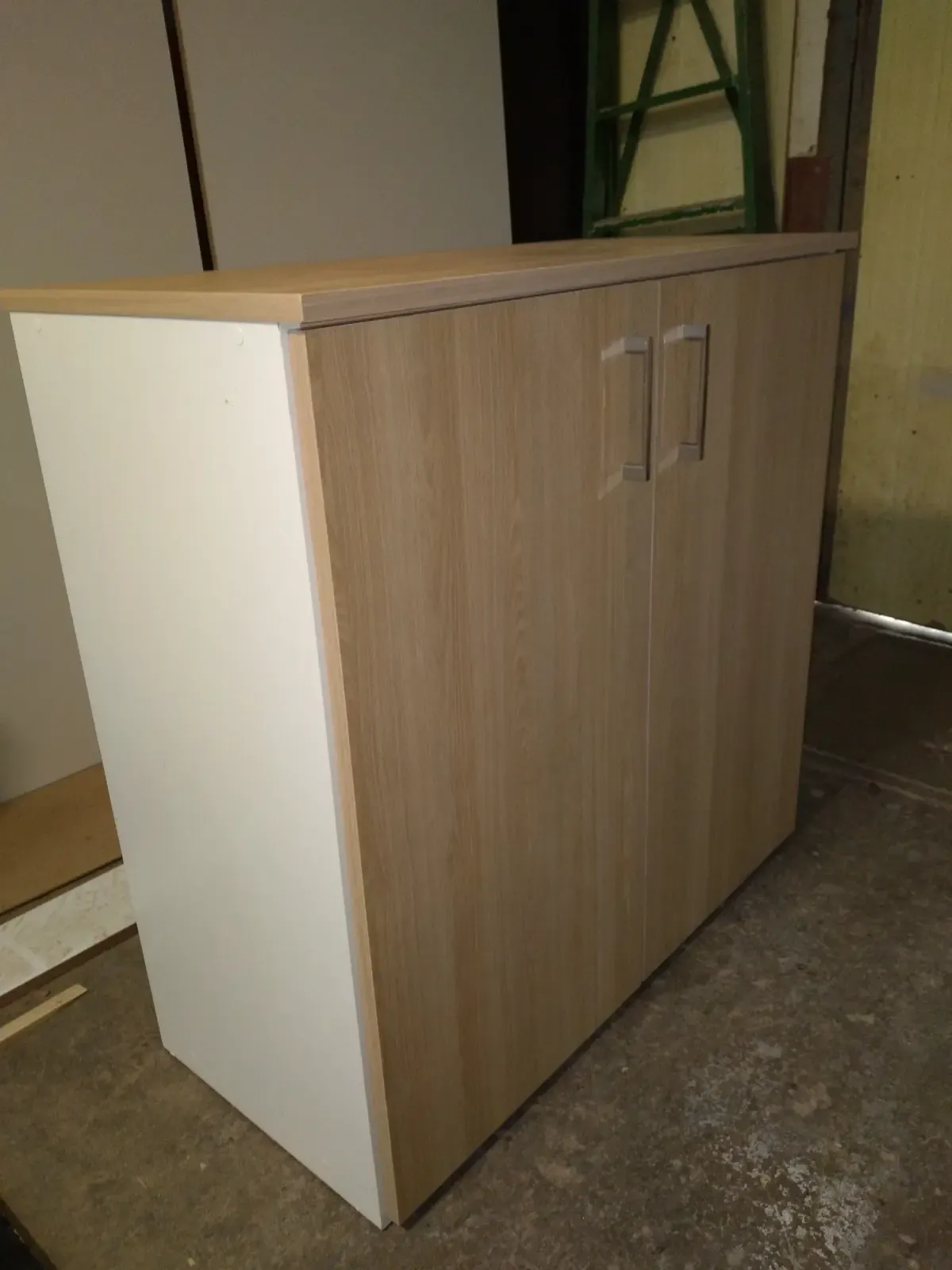 Mueble Archivador 1m – Estante y Puertas Batientes – Roble Kendall